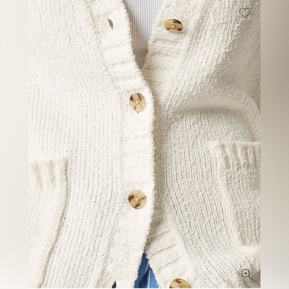 J.Crew Marina V-neck cardigan in white - Picture 3 of 7